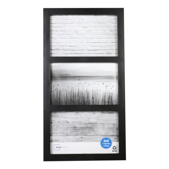 4x6 3-Opening Linear Gallery Collage Picture Frame, Black - Picture 1 of 7
